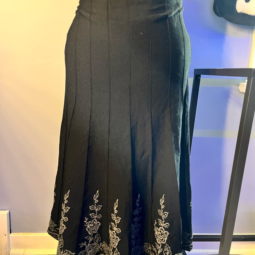Coldwater Creek Black Midi Fit and Flare Skirt